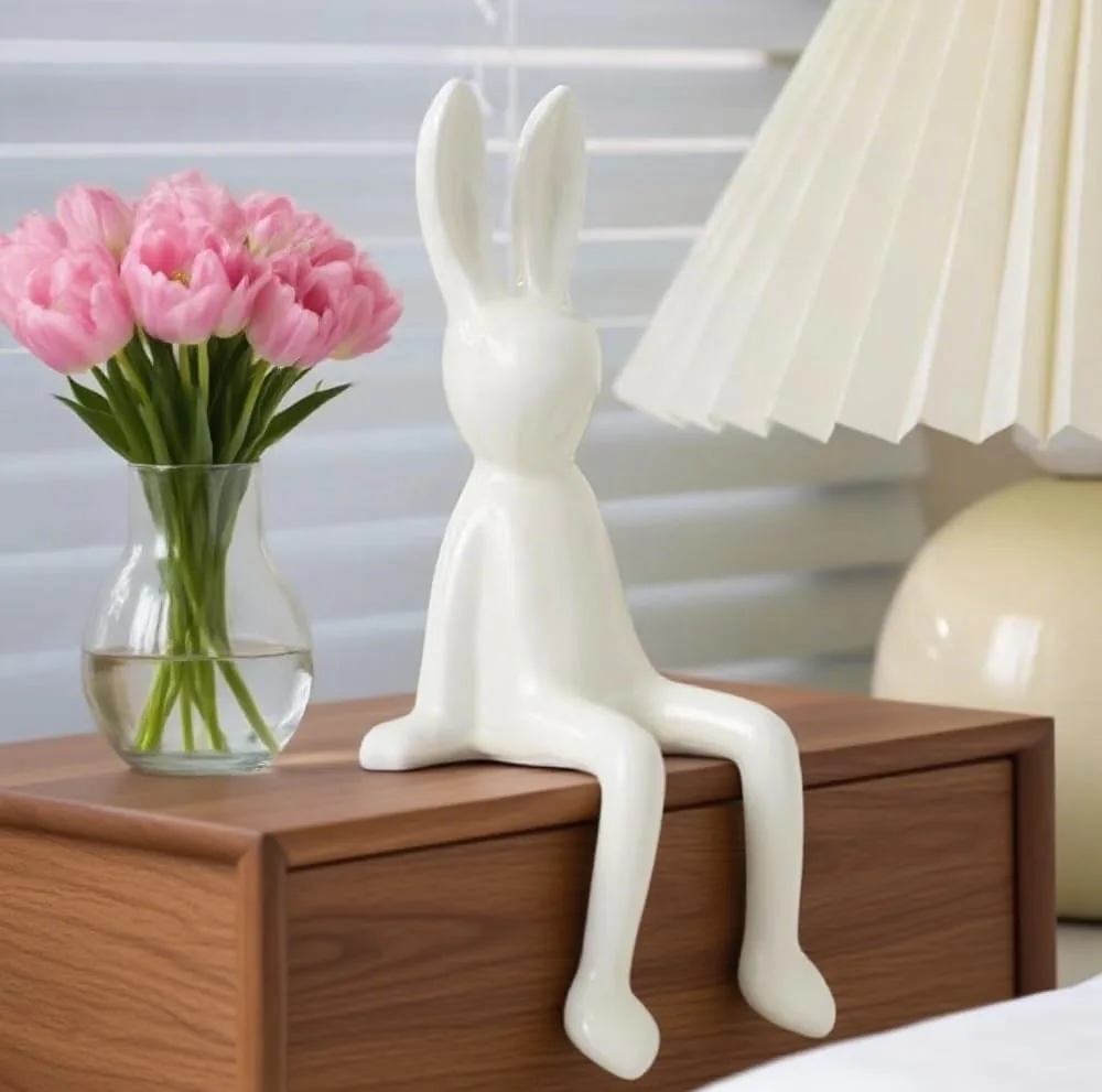 Escultura de conejo para repisa