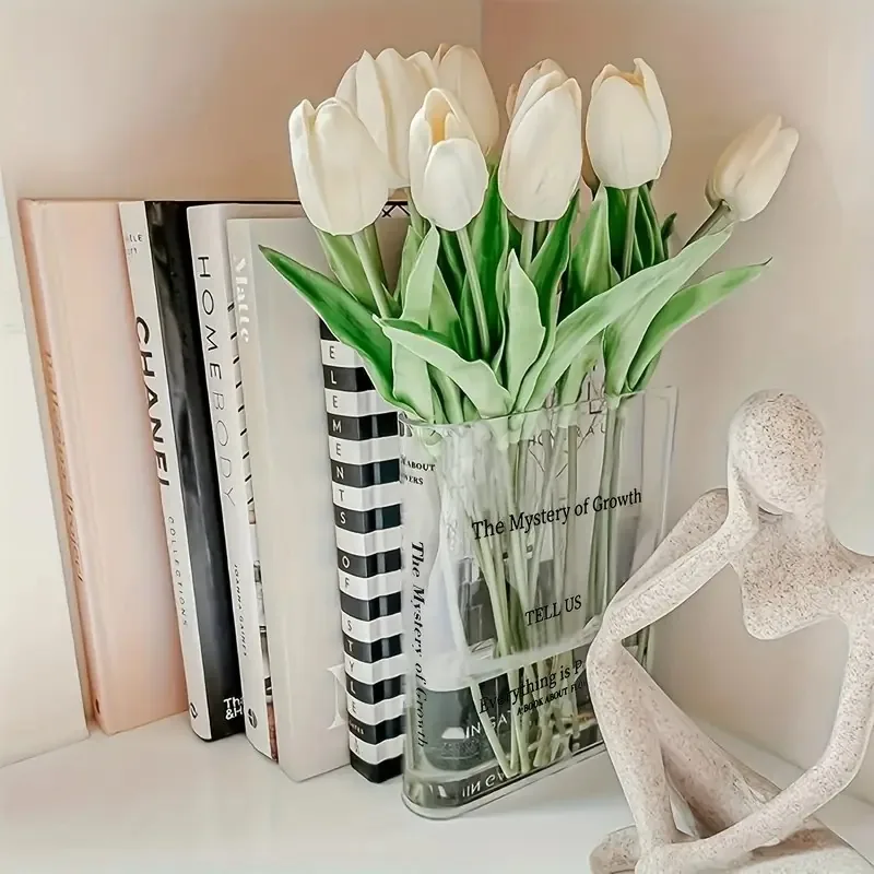 Libro florero de acrílico para decoración