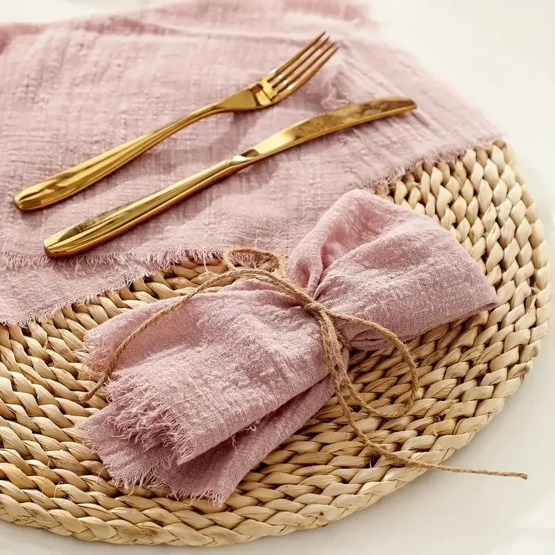 Juego de servilletas de tela rosa