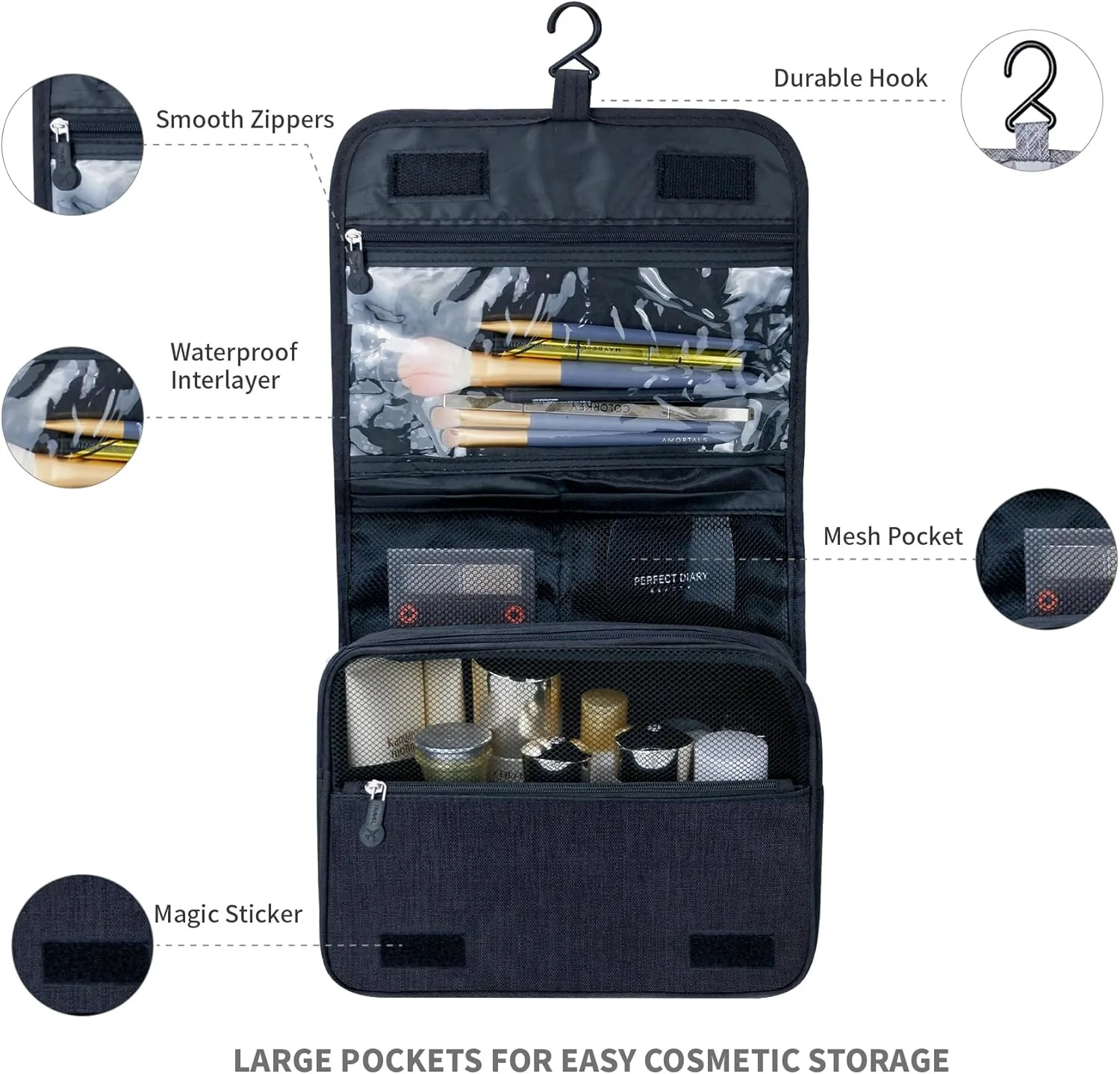 Bolso Neceser para viajes gris o azul