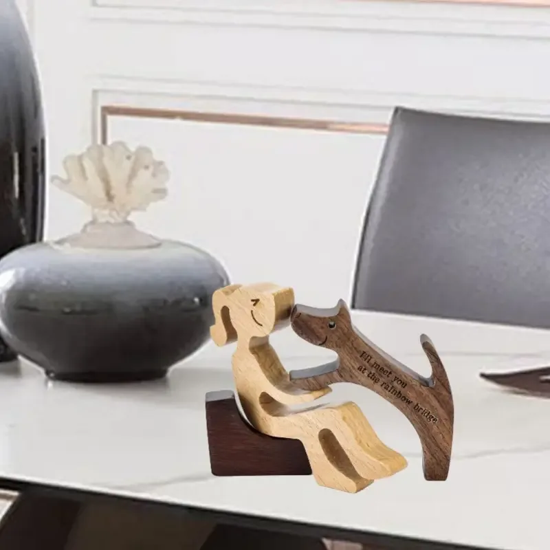 Figura conmemorativa mujer y perrito