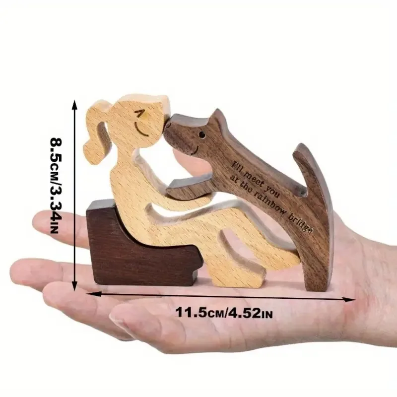 Figura conmemorativa mujer y perrito