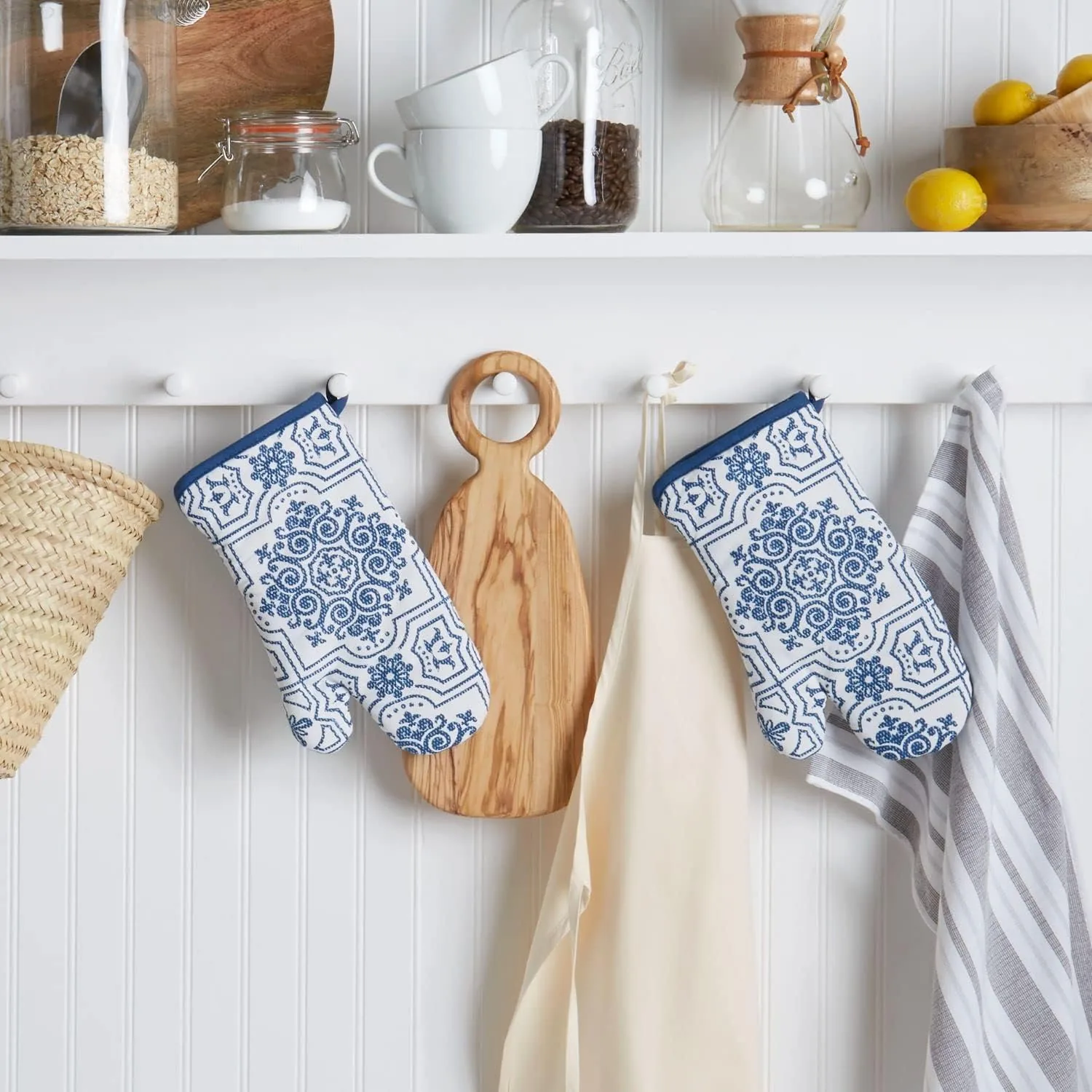 Martha Stewart Strie Medallion - Manoplas para horno