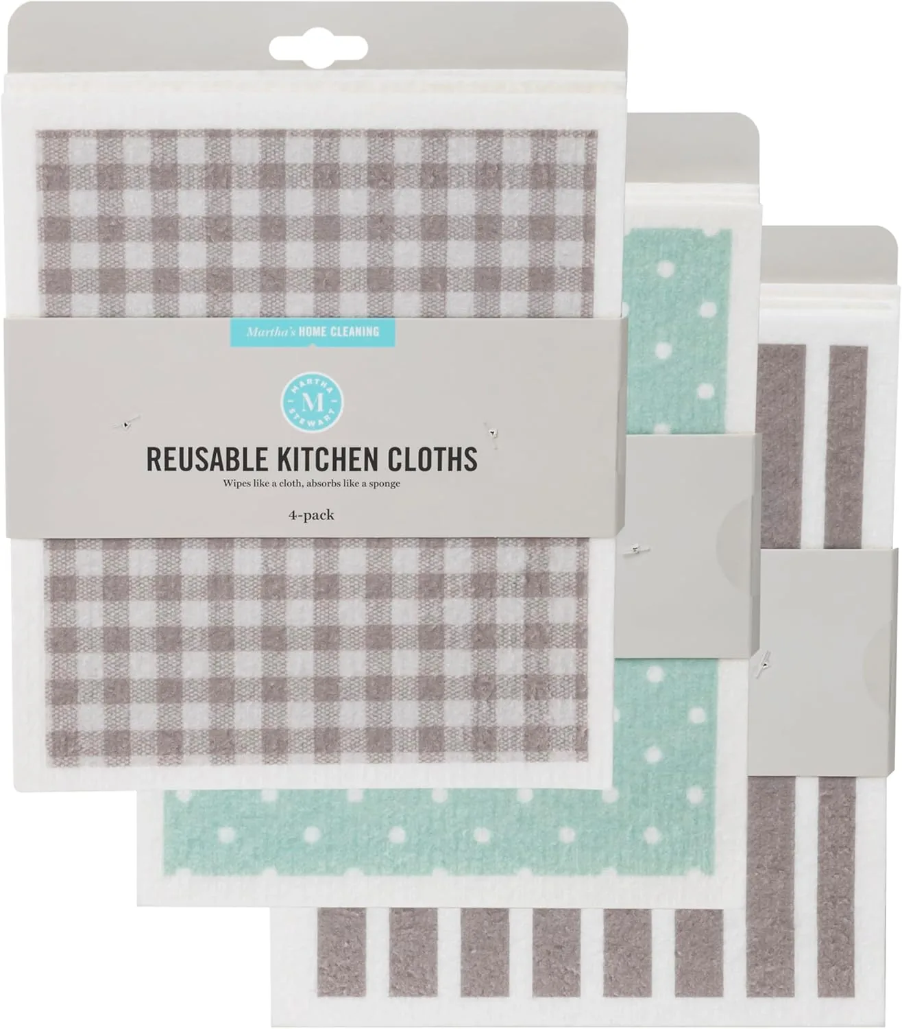 Martha Stewart Swedish Kitchen - Paños de esponja absorbentes para platos, 12 uds