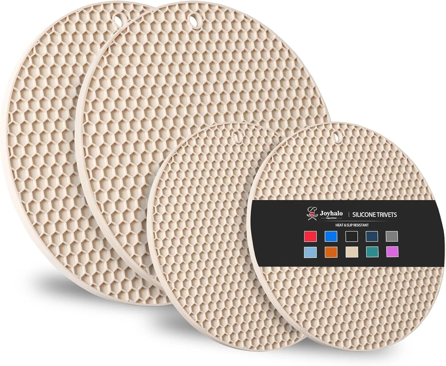 Joyhalo Salvamanteles para platos calientes, almohadillas calientes para cocina, soportes de silicona para ollas y sartenes calientes